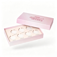 Custom Rigid Makeup Gift Box Blush Palette Set Packaging Box Magnetic Closure Recycled Materials UV Printing Pink Gradient