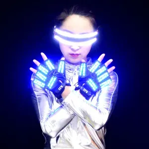 Disko Menari Sarung Tangan Bercahaya LED Kacamata Berkedip Laser Kostum Laser Kinerja Kostum Properti Performa Klub Malam