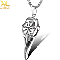 Collier Pendentif Oiseau Géométrique Animalier Viking Plaqué Or 18K Or 10K Style Hiphop
