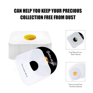 Manchons intérieurs de disque vinyle et papier gratuit | Couvertures d'album avec coins ronds réutilisables | Vestes de disques pour protéger vos célibataires - Product Image 5