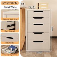 Mesita de Noche Moderna Europea de Madera Maciza con 5 Cajones, Ruedas de Acero Inoxidable, Certificación CARB P2 ISO 9001, para Sala de Estar