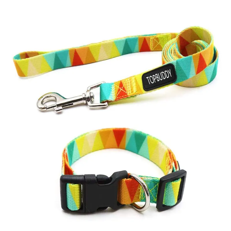 Cute Pattern Dog Collar and Leash Set for Small Medium Large Dogs