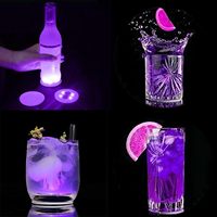 Sous-verre LED créatif interactif multicolore étanche à prix réduit, avec effets néon RVB clignotants pour présentation de boissons dans les bars