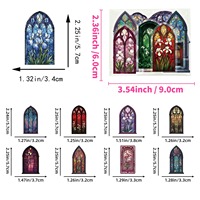 50 autocollants pour fenêtres en verre teinté, autocollants vintage européens en PET transparent, autocollants pour journal, autocollants en vinyle imperméables