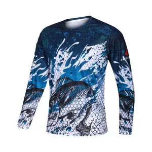 Affordable Wholesale custom made tournament fishing shirt with sublimation  printing For Smooth Fishing 