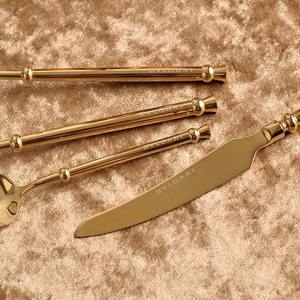 Service de vaisselle de luxe en acier inoxydable 304 série B avec logo personnalisé cadeau d'affaires ensemble de couverts 4 pièces - Product Image 4