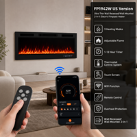 Cheminée électrique intelligente WiFi de 42 pouces fabriquée en Thaïlande avec contrôle par application, fenêtre de flamme plus large, écran tactile et télécommande