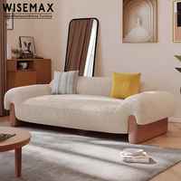 WISEMAX FURNITURE Ensemble de canapés en tissu et cuir Designs Office Grand canapé pour le salon Pieds en bois massif Canapé simple Chaise