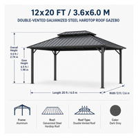 Winddichter Metall-Pavillon Outdoor Aluminium Hardtop-Pavillon Garten-Pergola aus Aluminium für Terrasse Hinterhof Villa Restaurant