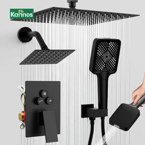 ชุดฝักบัวติดเพดานแบบหัวฝักบัวคู่ พร้อมปุ่มเปลี่ยนทิศทางน้ำแบบมัลติฟังก์ชั่น ฝักบัวมือถือแบบเดี่ยว พร้อมหัวฉีดน้ำนุ่มนวลสำหรับนวด - Product Image 1