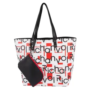 Wholesale factory White Alphabet Reversible Tote Bag for Women Double sided shopping bag tote Ladies shoulder bag