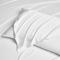 Parure de lit en bambou 100% biologique blanc premium 300TC, 4 pièces, teinture unie moderne, douce et soyeuse, pour une décoration intérieure de luxe