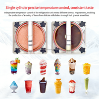 Machine à granita commerciale multi-saveurs, distributeur de boissons glacées avec écran publicitaire LED pour bar et café