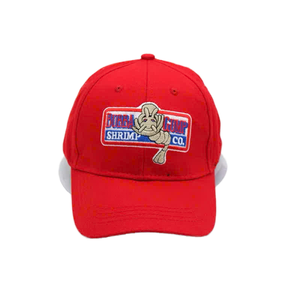 Gorra de Béisbol Roja de 6 Paneles Bubba Gump Shrimp Co. con Logotipo Serigrafiado, Estilo Deportivo, Unisex - Product Image 1