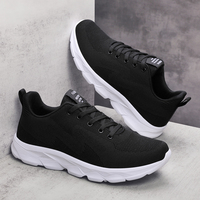 Chaussures De sport en maille respirante pour hommes, livraison rapide, fabriqué en Oem, marque privée, chaussures décontractées noires bon marché, Zapatos De Hombre
