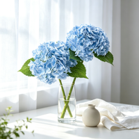 Bunga Hydrangea Putih Buatan, Tangkai Sutra Besar Seperti Asli, Buket Teknik Pencetakan Modern, Dekorasi Rumah, Luar Ruangan & Restoran