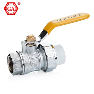 QIAI 20/25/32/40Brass PPR Female Union Ball Valve Heat Fusion Plumbing Fitting Double Union Socket Live Connect