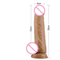 Dildo réaliste en silicone de 20 cm pour femmes, jouet sexuel doux pour adultes, produits de masturbation féminine, vente en gros de dildos, boutique de sextoys, dildo pas cher