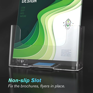Portafolletos de acrílico transparente de 8,5x11 pulgadas, portafolletos, membretes, tarjeteros <span class=keywords><strong>para</strong></span> escritorio o montaje en pared - Product Image 4
