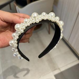 Serre-tête large vintage baroque en perles de 15 cm pour femme, accessoires de mariage et de fête, vente en gros - Product Image 5