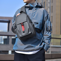 Sac de poitrine à bandoulière unique pour hommes et femmes, décontracté, grande capacité, multi-compartiments, poches zippées, pour les déplacements en extérieur