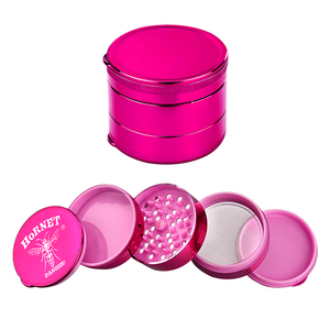 Hornet 5-Piece Plastic <b>Herb</b> <b>Grinder</b> Pink Round 60mm Efficient Grinding Durable Design HP031 - Product Image 3