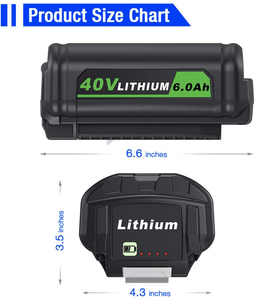 Replacement <b>Battery</b> for Ryobi 40V Li-ion OP4060 OP4040 OP4026 OP4030 OP4050 Compatible with Ryobi Collection Cordless Tools - Product Image 5