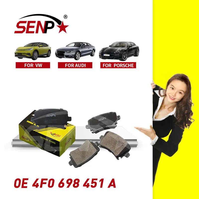 SENP-pastillas de frenos delanteros y traseros para coche, OEM, 4F0698451A, sistema de freno automático para Audi 4F0 698 451 A, gran oferta