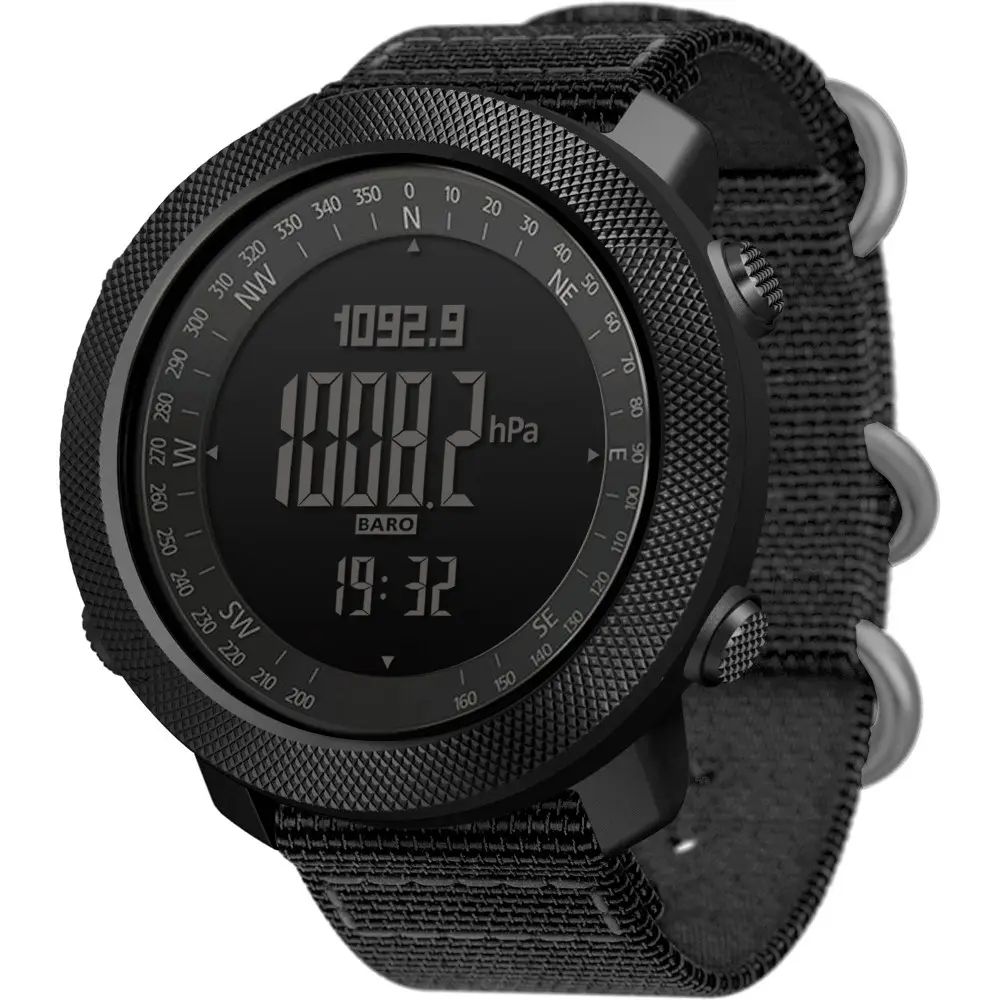2023 digital sport watch Alarm clock Altimeter low battery reminder compass World Time Tactical Smart watch for Men