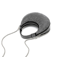 Sac Hobo en Strass en Gros, Sac à Main de Soirée Personnalisé en Cuir PU Scintillant, Sac Bandoulière Portable pour Fêtes