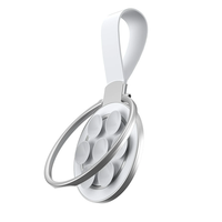 Support de téléphone magnétique en métal avec ventouse, 2 en 1, pliable, avec miroir, support universel pour doigts, pour iPhone et smartphones Android