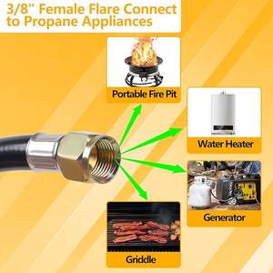 Regulador de parrilla de propano Universal QCC1 y manguera 5/8 ''tuerca acampanada hembra regulador de parrilla de <span class=keywords><strong>Gas</strong></span> piezas de repuesto conector de tubo - Product Image 3