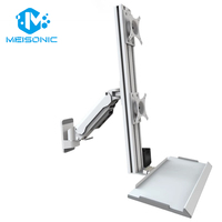 Support double moniteur réglable Meisonic T8-GA02KB-SPA, bras en alliage d'aluminium, rotation à 360°, support d'écran pour moniteurs de 32 pouces, neuf
