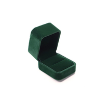 Vente en gros boîte à bijoux de luxe en velours vert bague de fiançailles boucles d'oreilles boîte d'emballage