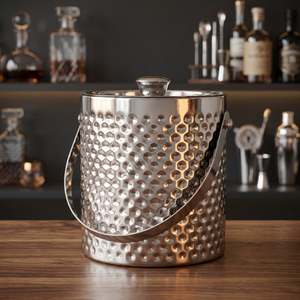Stainless Steel Double Wall Ice Bucket <b>Bolt</b> Hammered - Product Image 2