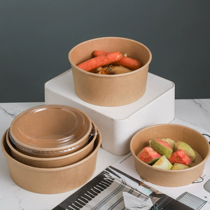 Bols en papier kraft jetables personnalisés pour salade à emporter impression offset bols à <span class=keywords><strong>poké</strong></span> - Product Image 3