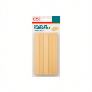 Bastoncini di Legno ILAN 10x10x120mm 6 Pezzi per Lavori Artigianali - Product Image 2