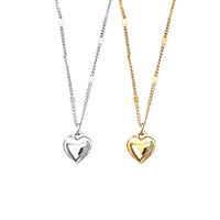 Collier tendance en acier inoxydable avec pendentif cœur mignon pour femme, idéal pour la Saint-Valentin