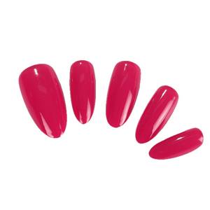 <span class=keywords><strong>Uñas</strong></span> Postizas Acrílicas Hechas a Mano, Color Rojo Rosa, Monocromáticas, Cuadradas, Cobertura Completa, Forma Almendrada, con Pegamento, Venta al por Mayor - Product Image 5