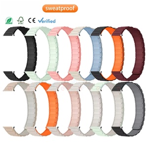 สายนาฬิกาแม่เหล็กแบบห่วงขนาด45มม. สายนาฬิกาข้อมือซิลิโคนนิ่มหรูหราสำหรับ Apple I Watch ยางปรับได้8/9/10 - Product Image 1