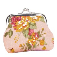 Dompet koin Mini hadiah grosir dompet koin gesper Fashion mawar klasik kantung koin kanvas kecil perubahan vintage dengan gesper