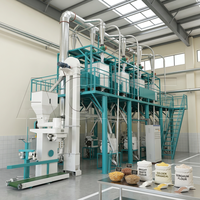 Machine complète de traitement de la farine de maïs avec fonctions de nettoyage et de décorticage, et ligne de production de mouture du blé.