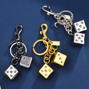 2025 New Cross-Border Hot Fashion Bag Keychain with Three-Dimensional Luck Dice Stopper Wholesale Metal Material - Product Image 2
