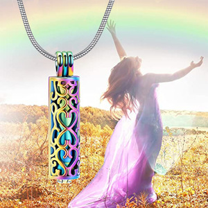 2025 keluaran baru kalung rantai tali liontin guci kremasi silinder kalung liontin guci hewan tanda untuk hadiah - Product Image 2