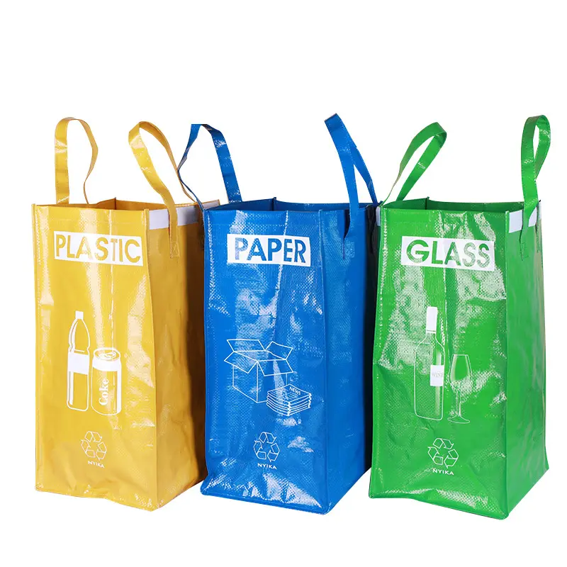 PP dokuma kumaş alışveriş çantası geri dönüşüm lamine tam renkli özelleştirilmiş süpermarket çanta