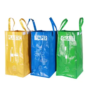 Sac à provisions en tissu PP recyclé laminé couleur sacs de supermarché personnalisés
