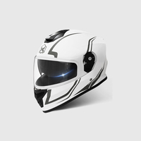 Casque de moto intégral ABS haute résistance léger avec double visière, motif graphique rouge, pour course et sport