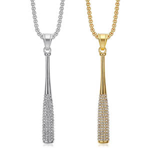 Collier pendentif tendance en acier inoxydable 316L plaqué or 14K 18K PVD, bijoux fins, collier de baseball pour femmes - Product Image 1