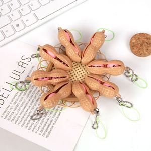 Porte-clés à presser infini en plastique en forme d'arachide, jouet sensoriel fantaisie anti-anxiété et anti-stress - Product Image 6