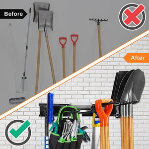 JH-Mech 5 crochets de garage amovibles Outil de jardin <span class=keywords><strong>Pelle</strong></span> et râteau Cintres Yard Wall Mount Steel Garden Tools Organizer - Product Image 6